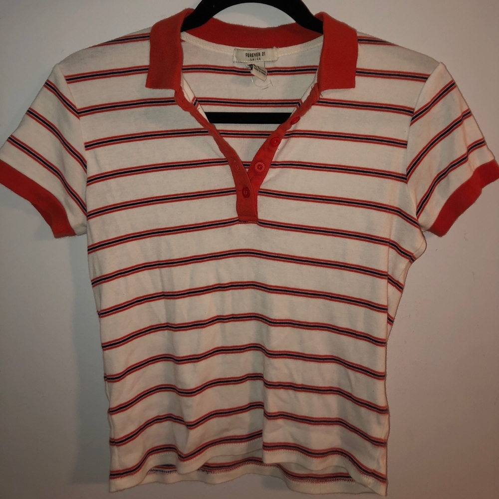 Striped collared shirt